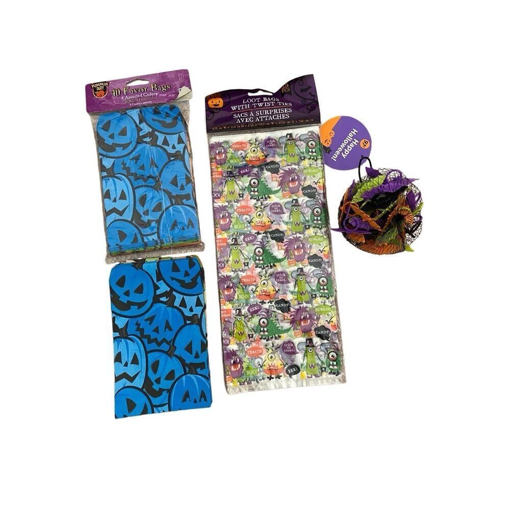 Lot of Halloween Treat Bags Spider Rings Party Favors